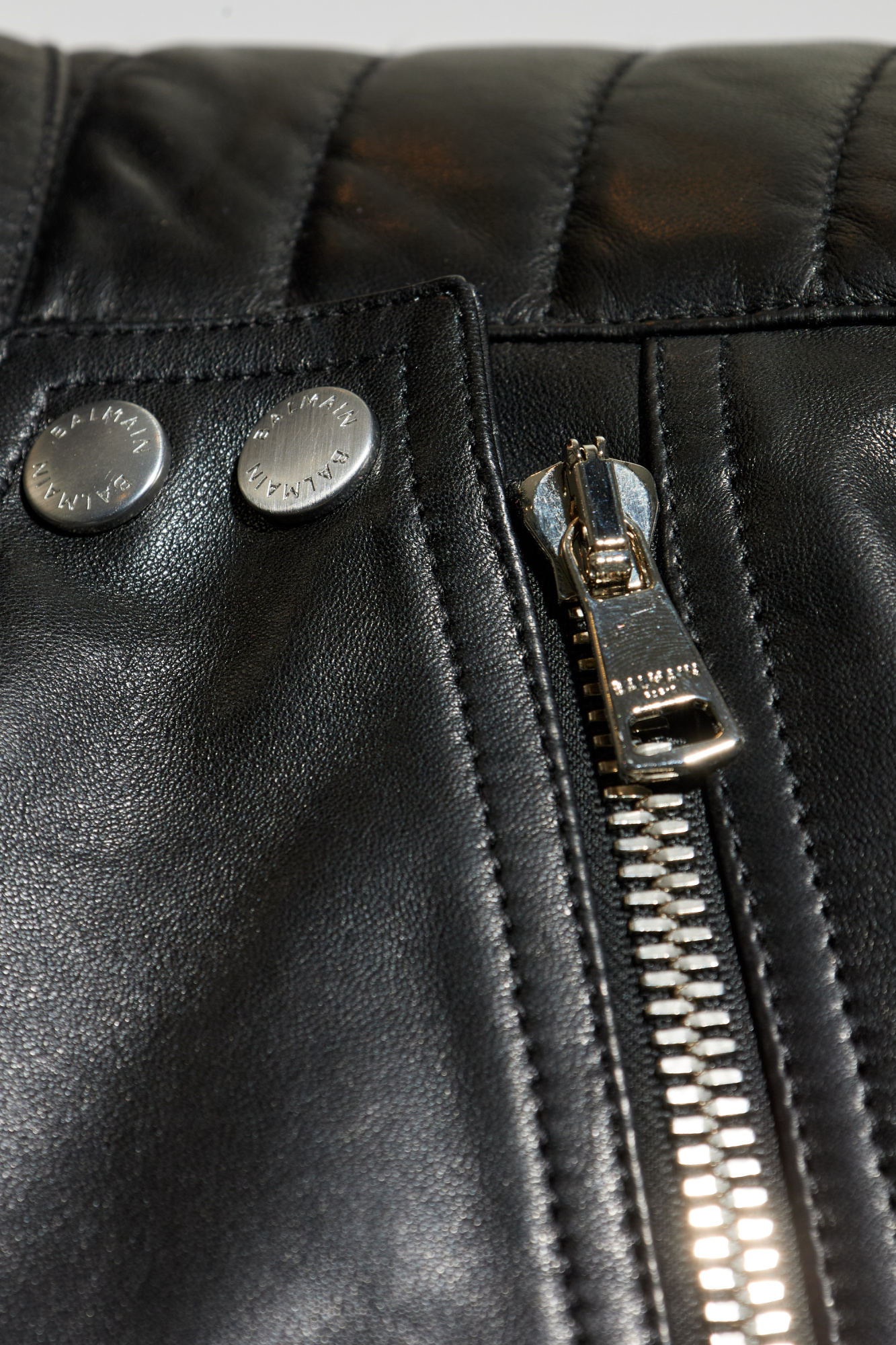 Balmain Leather jacket with stand-up collar | Men's | Vitkac